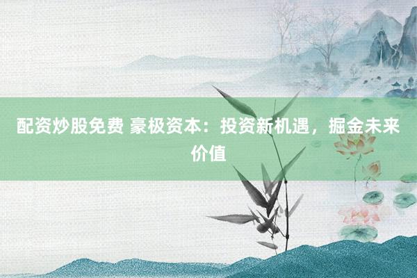 配资炒股免费 豪极资本：投资新机遇，掘金未来价值