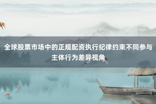 全球股票市场中的正规配资执行纪律约束不同参与主体行为差异视角