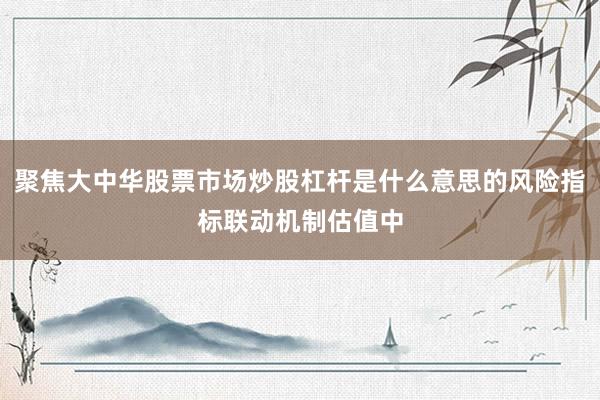 聚焦大中华股票市场炒股杠杆是什么意思的风险指标联动机制估值中